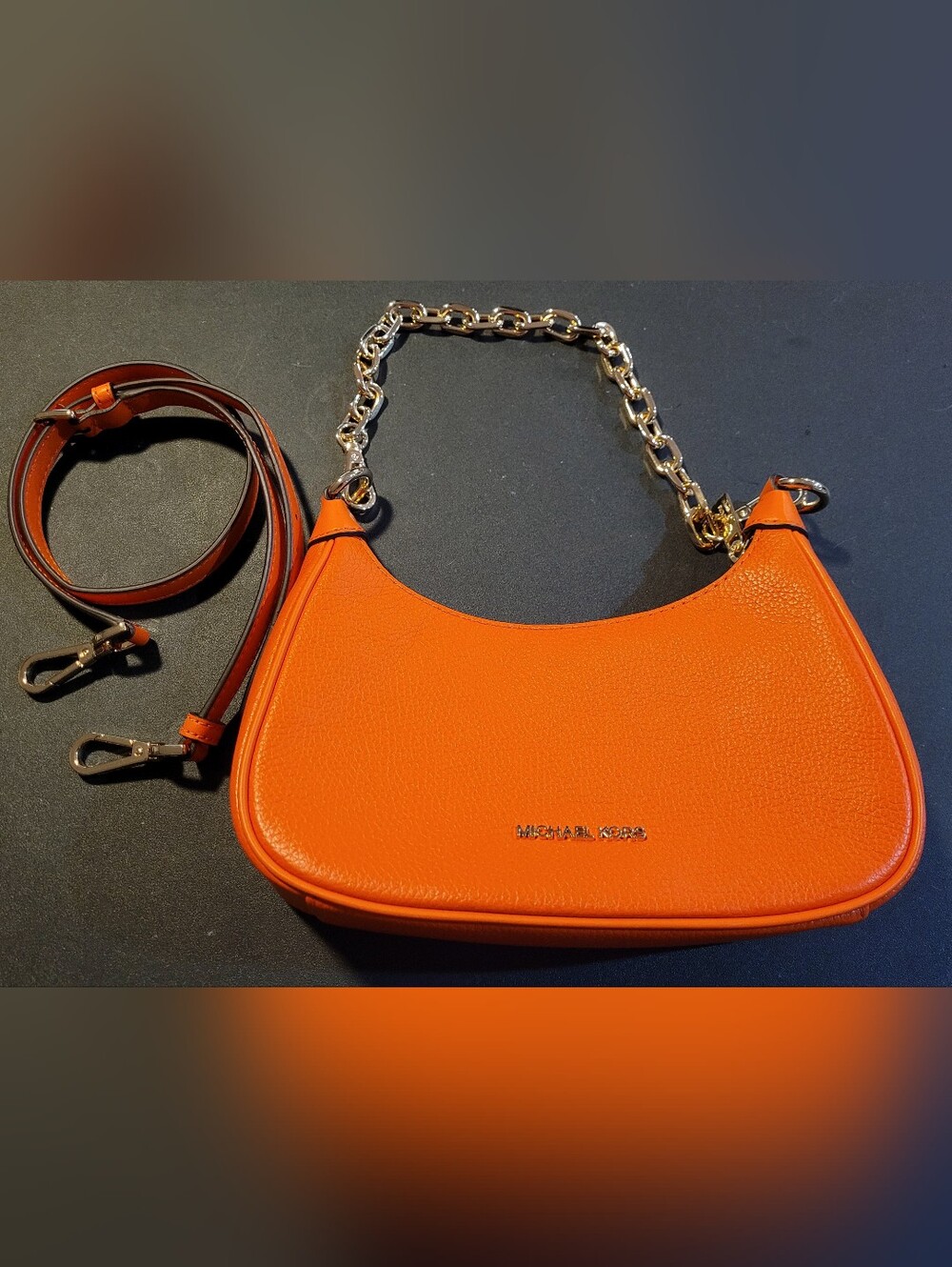 Michael Kors Cora Mini Zip Leather Pouchette
